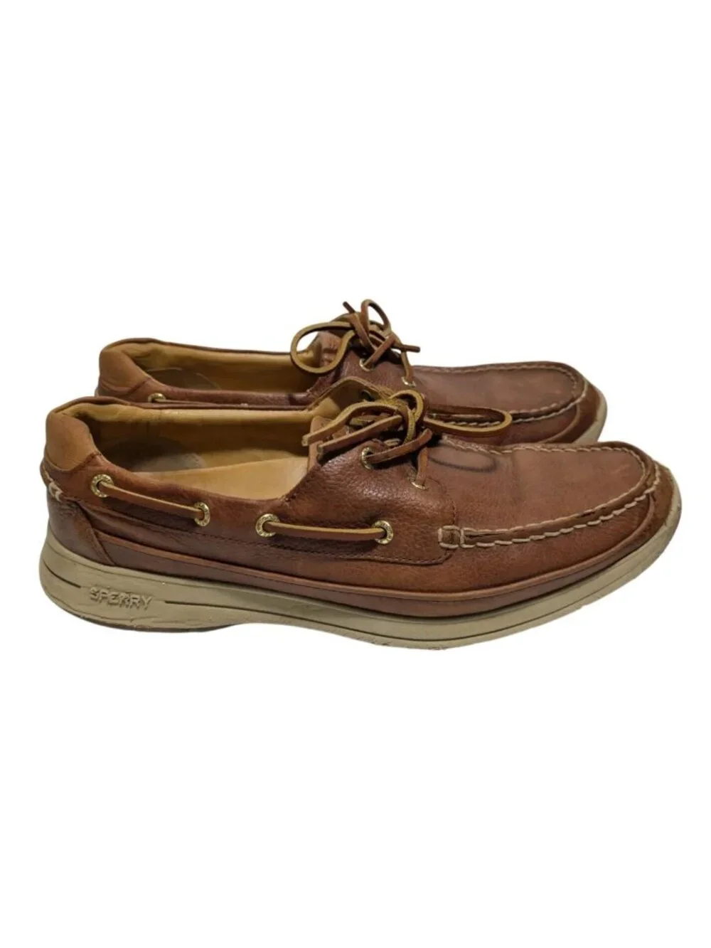Sperry Gold Cup Authentic Original Boat Shoes Mens 11 Brown Leather 2-Eye Preppy
